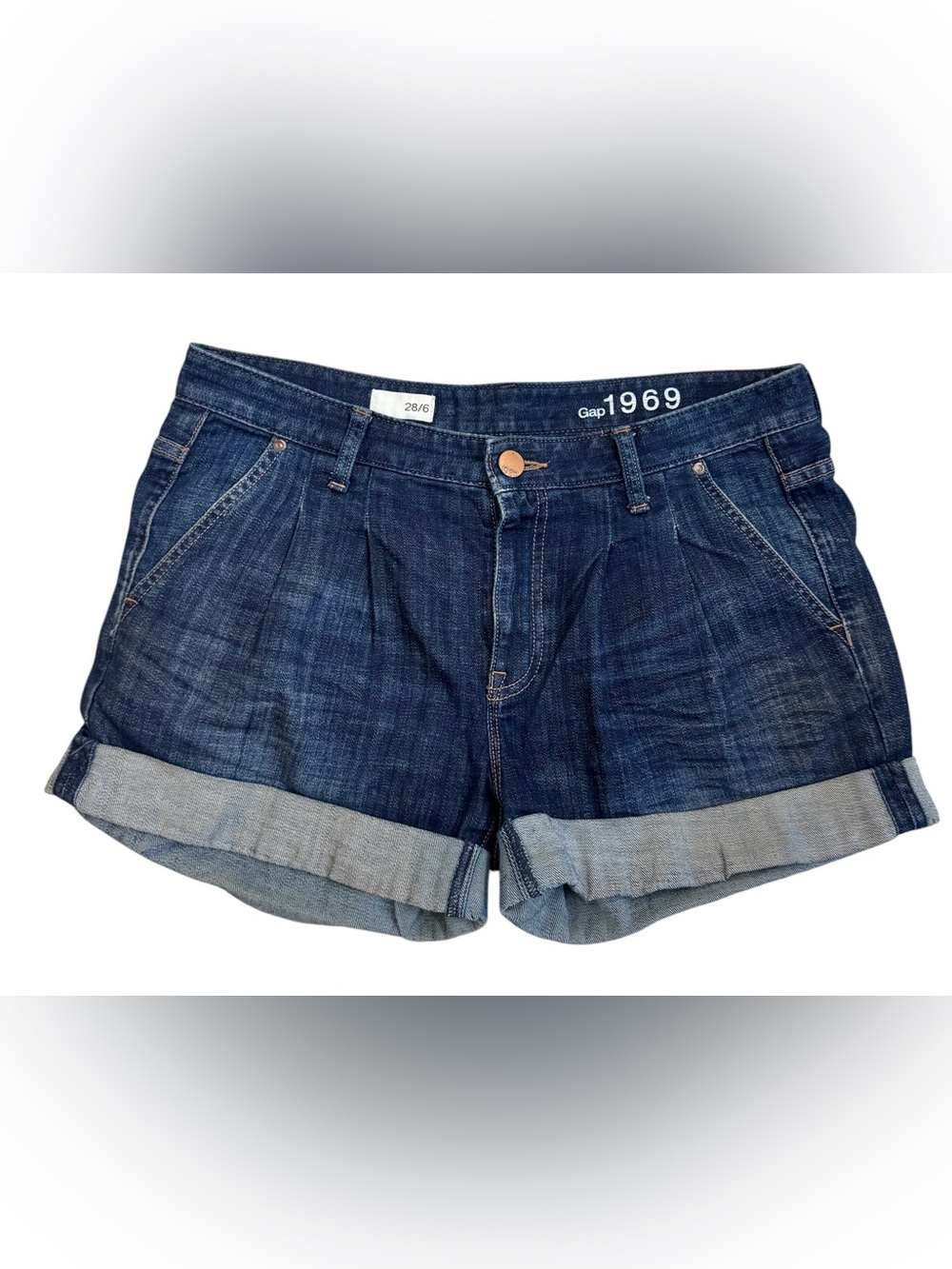 Gap 1969 Blue Denim Trouser Shorts Size 6